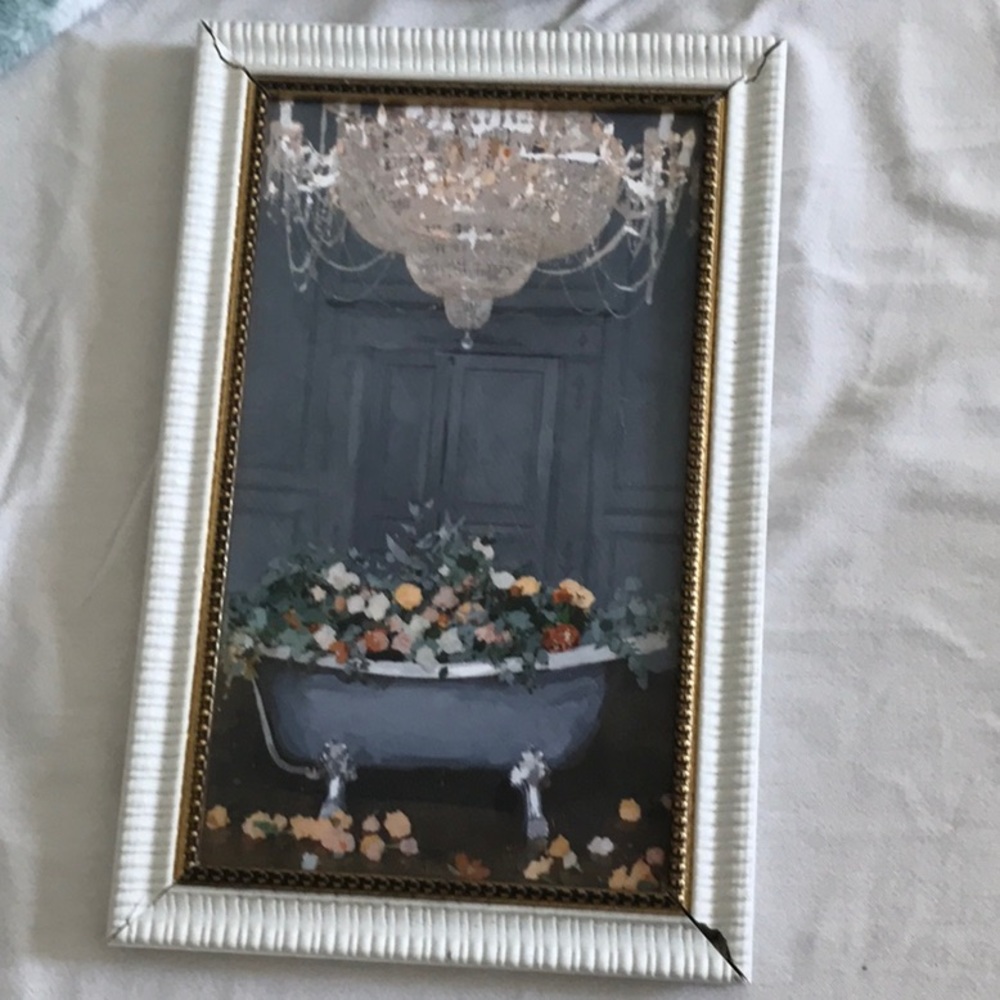 broken frame Bathroom wall decor , Floral Bath wall art